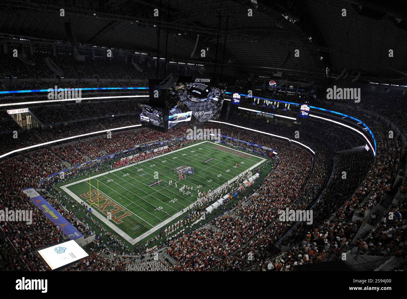 Overall general view of the interior of AT&T Stadium during the Cotton
