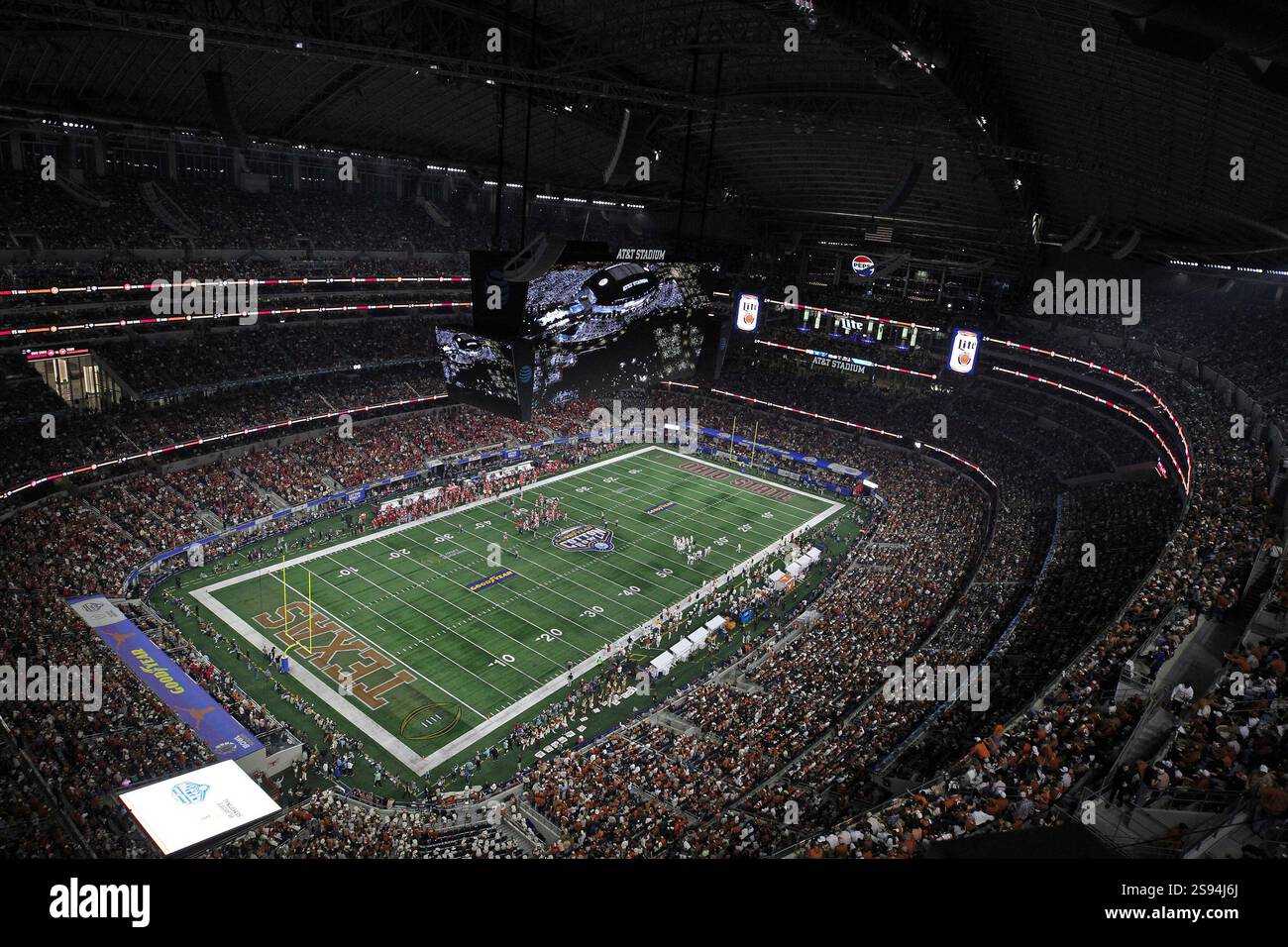 Overall general view of the interior of AT&T Stadium during the Cotton