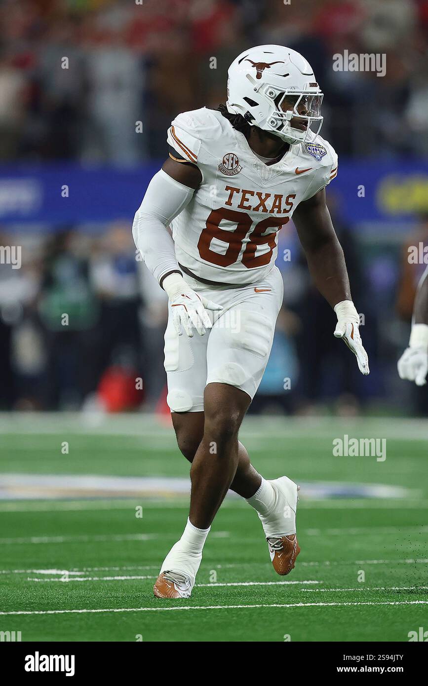 Texas defensive end Barryn Sorrell (88) reacts during the Cotton Bowl