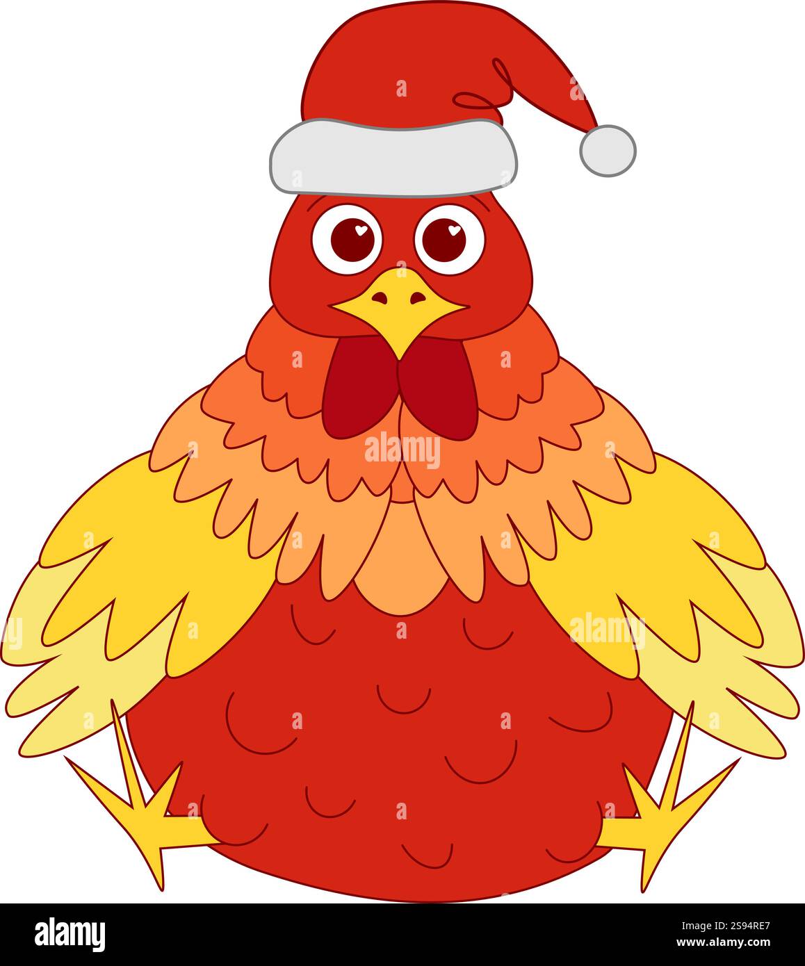 New Year, Santa's assistant rooster. Chinese New Year of the Rooster