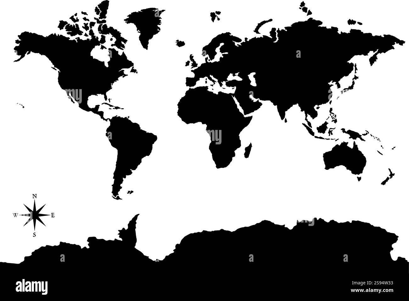 Map of continents Black and White Stock Photos & Images - Alamy