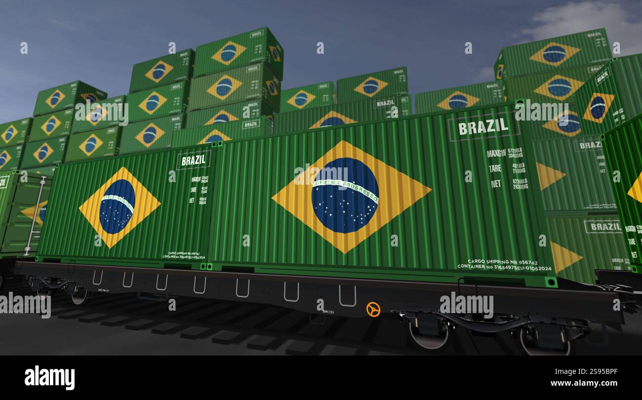 Containers flag brazil railway hi-res stock photography and images - Alamy