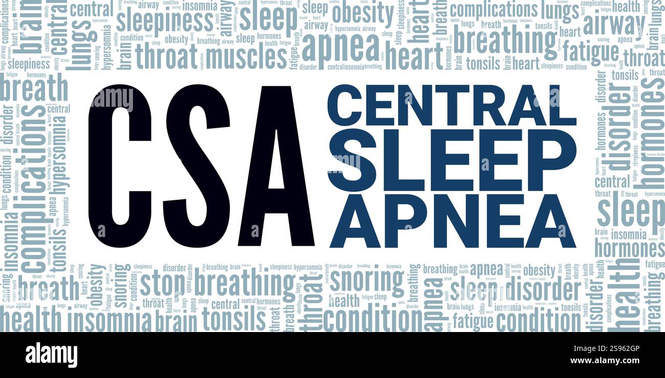 Central Sleep Apnea word cloud conceptual design isolated on white background. Stock Vector