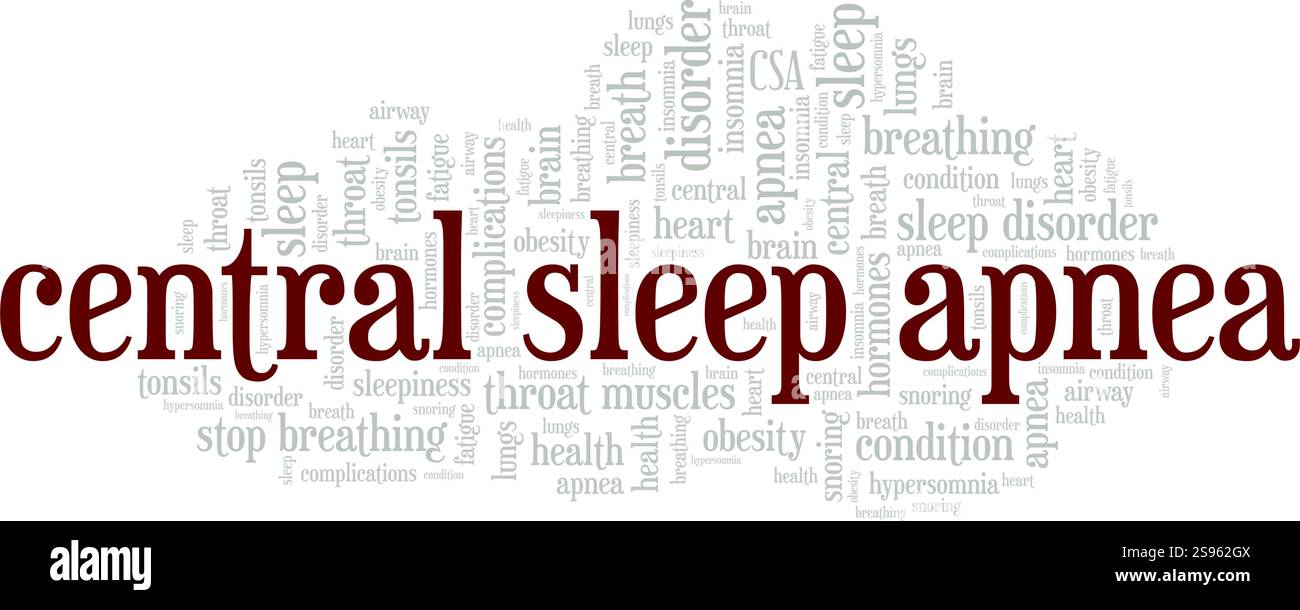 Central Sleep Apnea word cloud conceptual design isolated on white background. Stock Vector