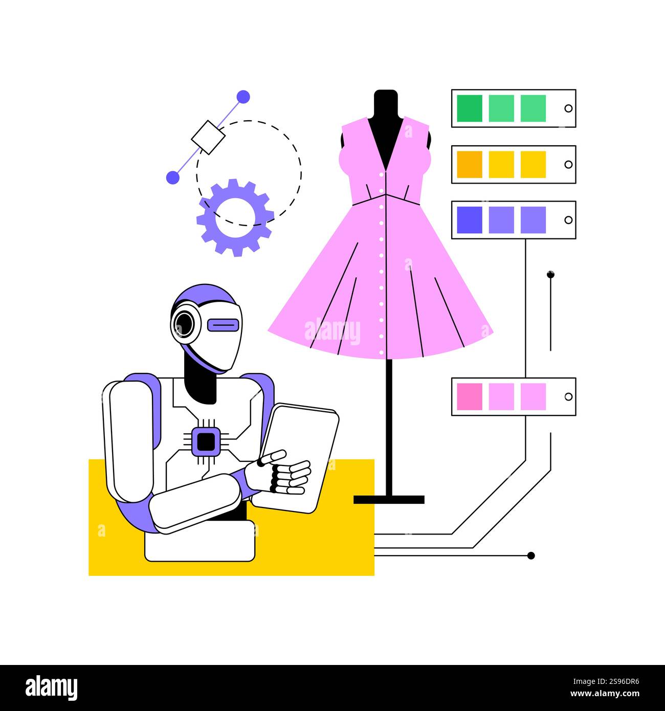 AI-Enhanced Fashion Design abstract concept vector illustration Stock ...