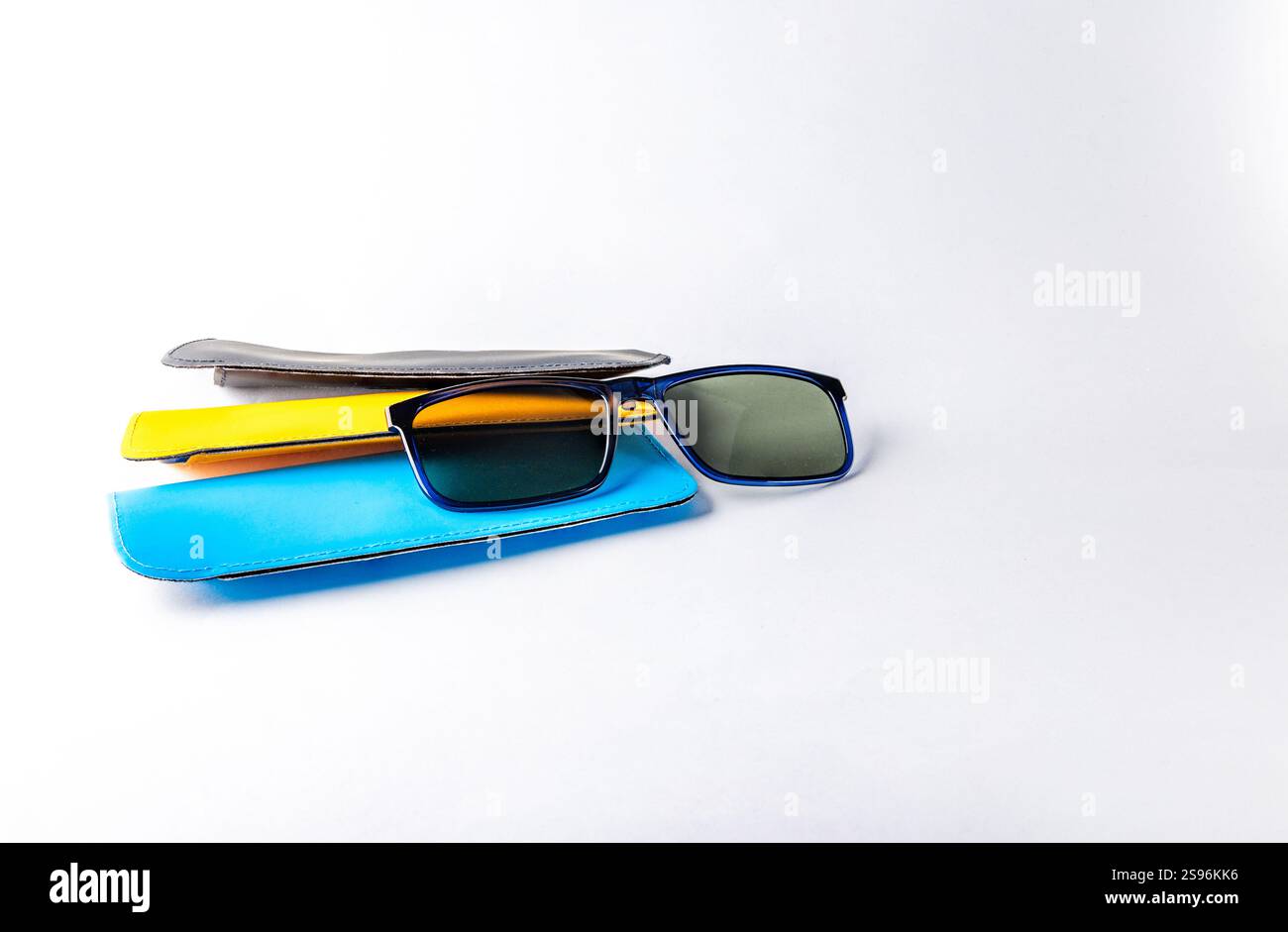 Progressive glasses, vision defect, UV filter covers on the glasses, sunglasses Stock Photo