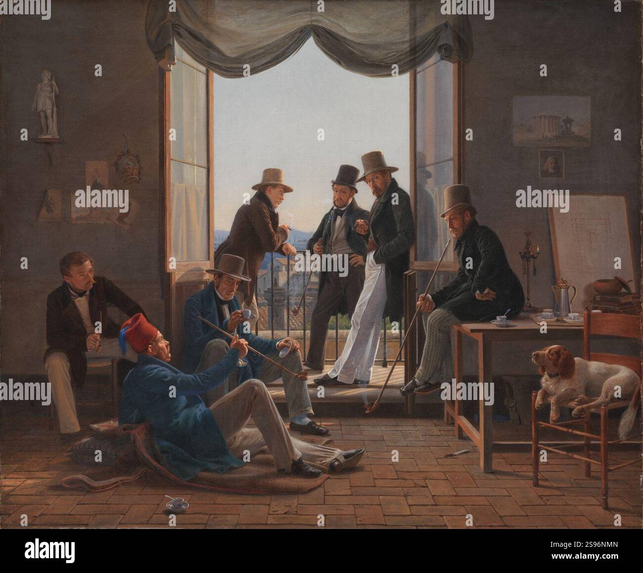 Constantin Hansen Et Selskab Af Danske Kunstnere I Rom 1837 Stock constantin-hansen-et-selskab-af-danske-kunstnere-i-rom-1837-stock