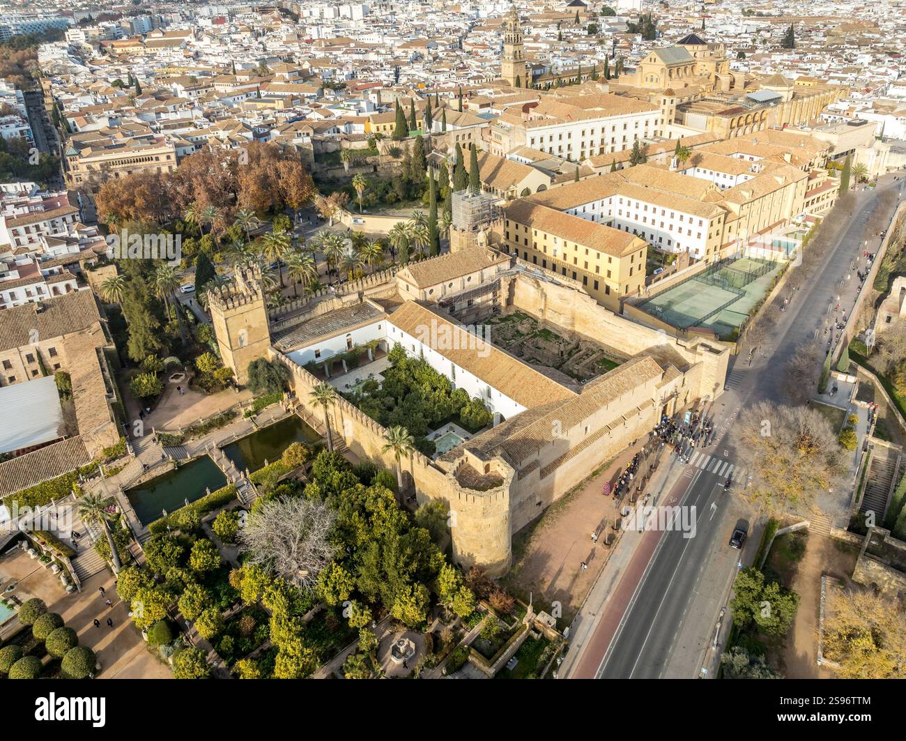 aerial-view-of-alcazar-of-cordoba-mud-jar-style-1300s-palace-with