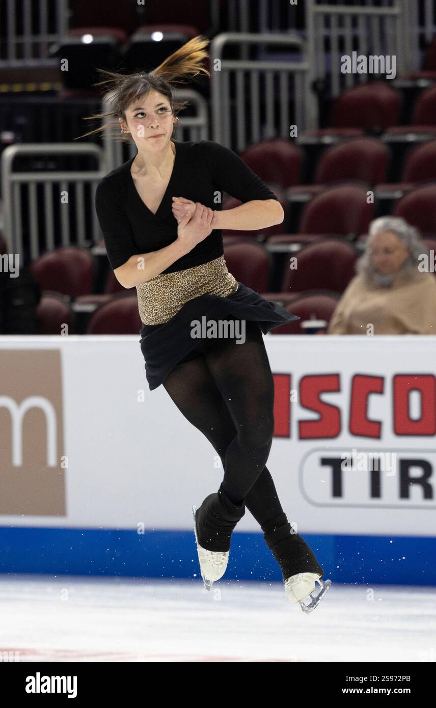 Alysa Liu takes part in a practice session at the U.S. figure skating championships Friday, Jan