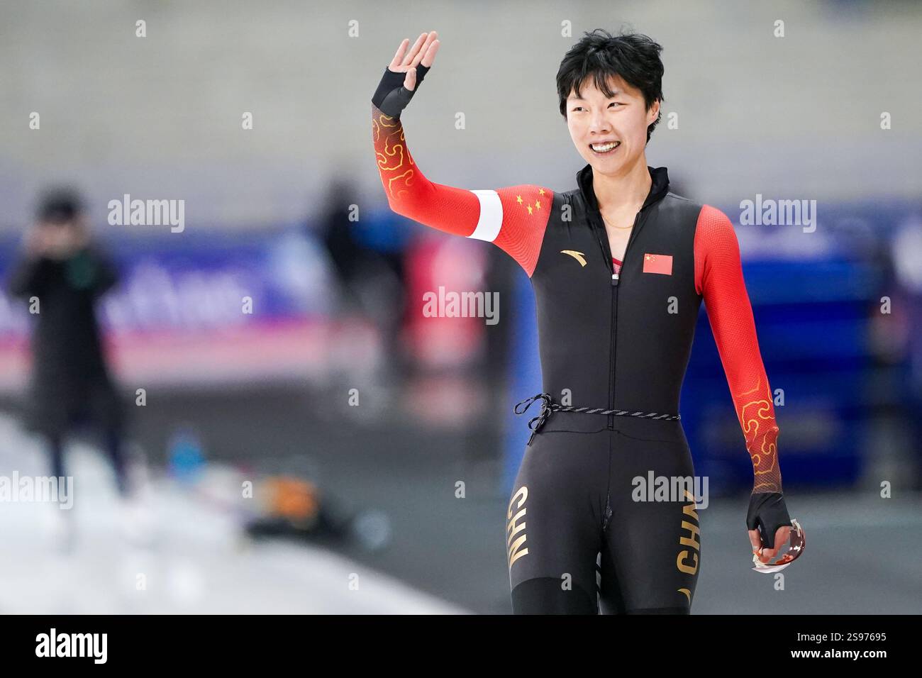 CALGARY, CANADA - JANUARY 24: Qi Yin of China competing during the ISU ...
