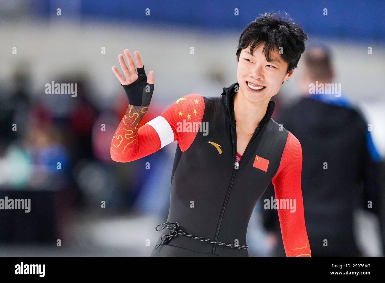 CALGARY, CANADA - JANUARY 24: Qi Yin of China competing during the ISU ...