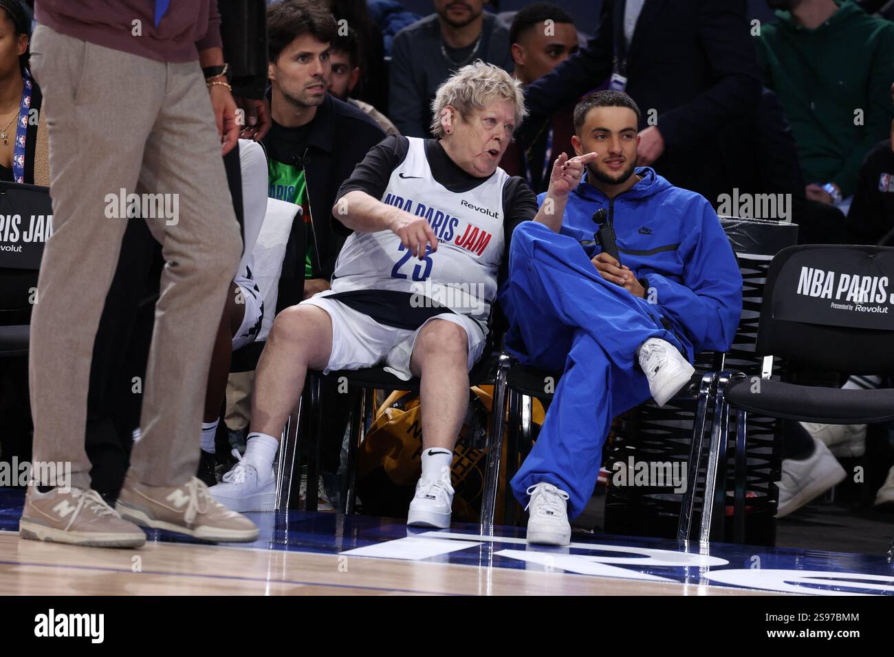 Studio Danielle and Inoxtag attends NBA PARIS JAM in Paris, France on ...
