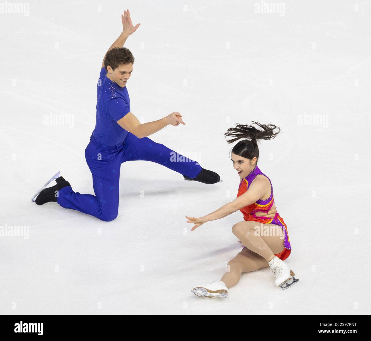 Caroline Green, right, and Michael Parsons, left, perform during the