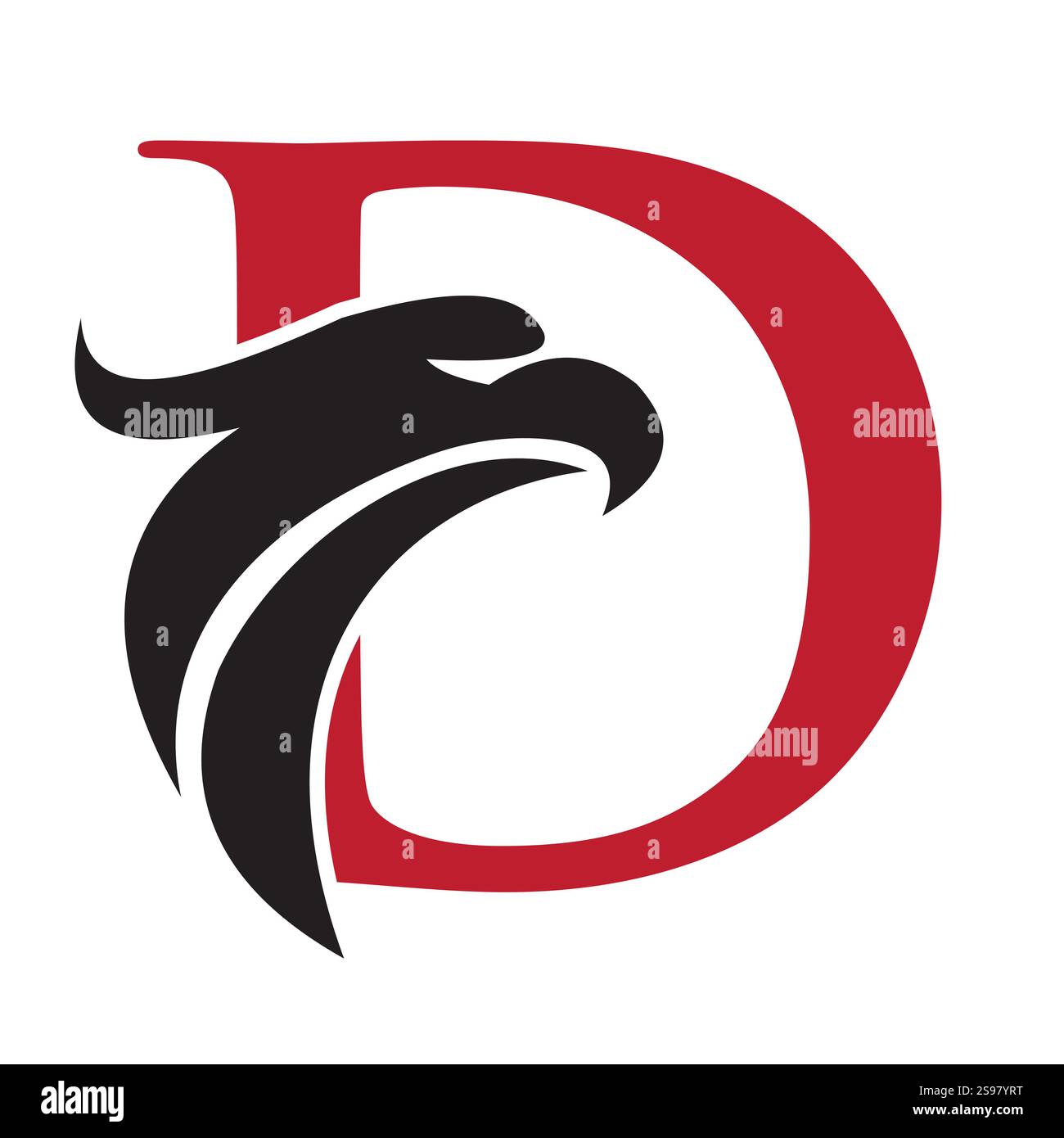 Initial Letter D Eagle Logo. Eagle Head Logo Concept For Business Company Vector Template Stock Vector