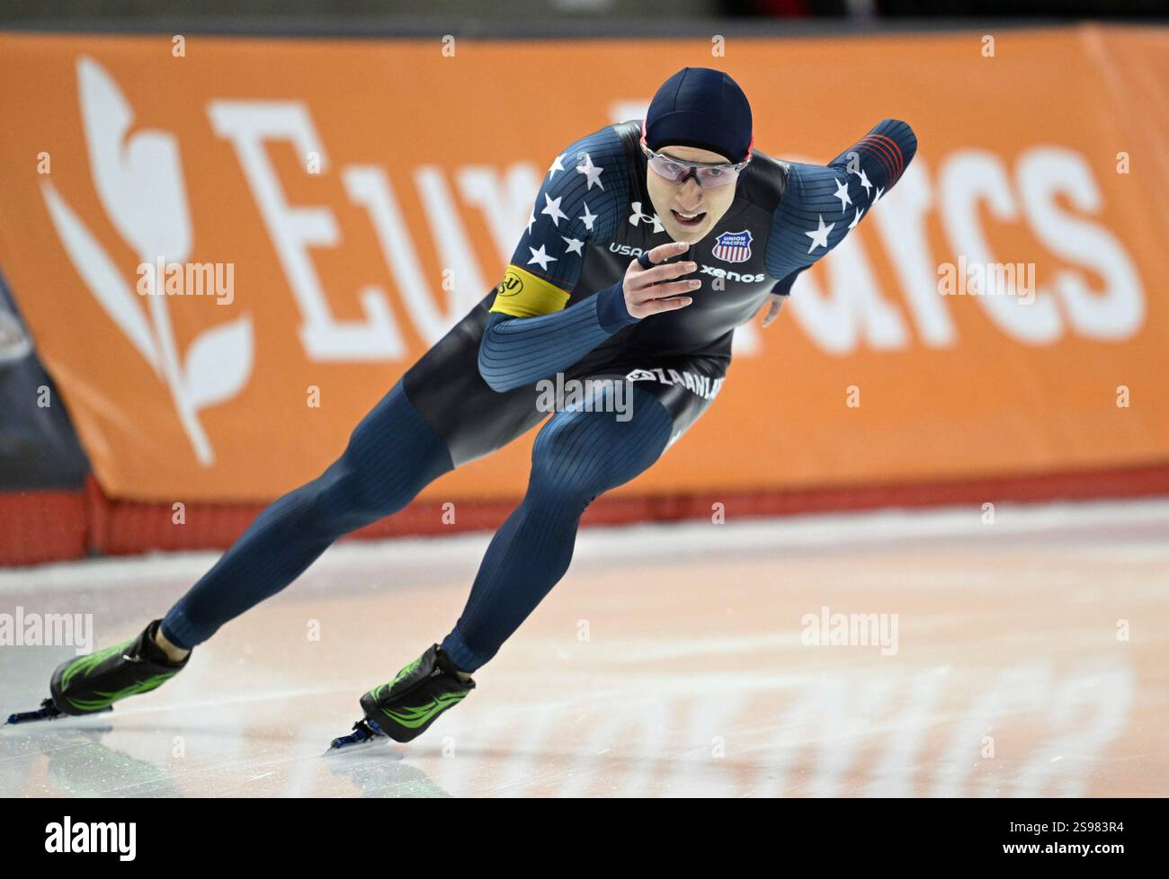 Jordan STOLZ of USA competes during men's 1500m of ISU World Cup Speed