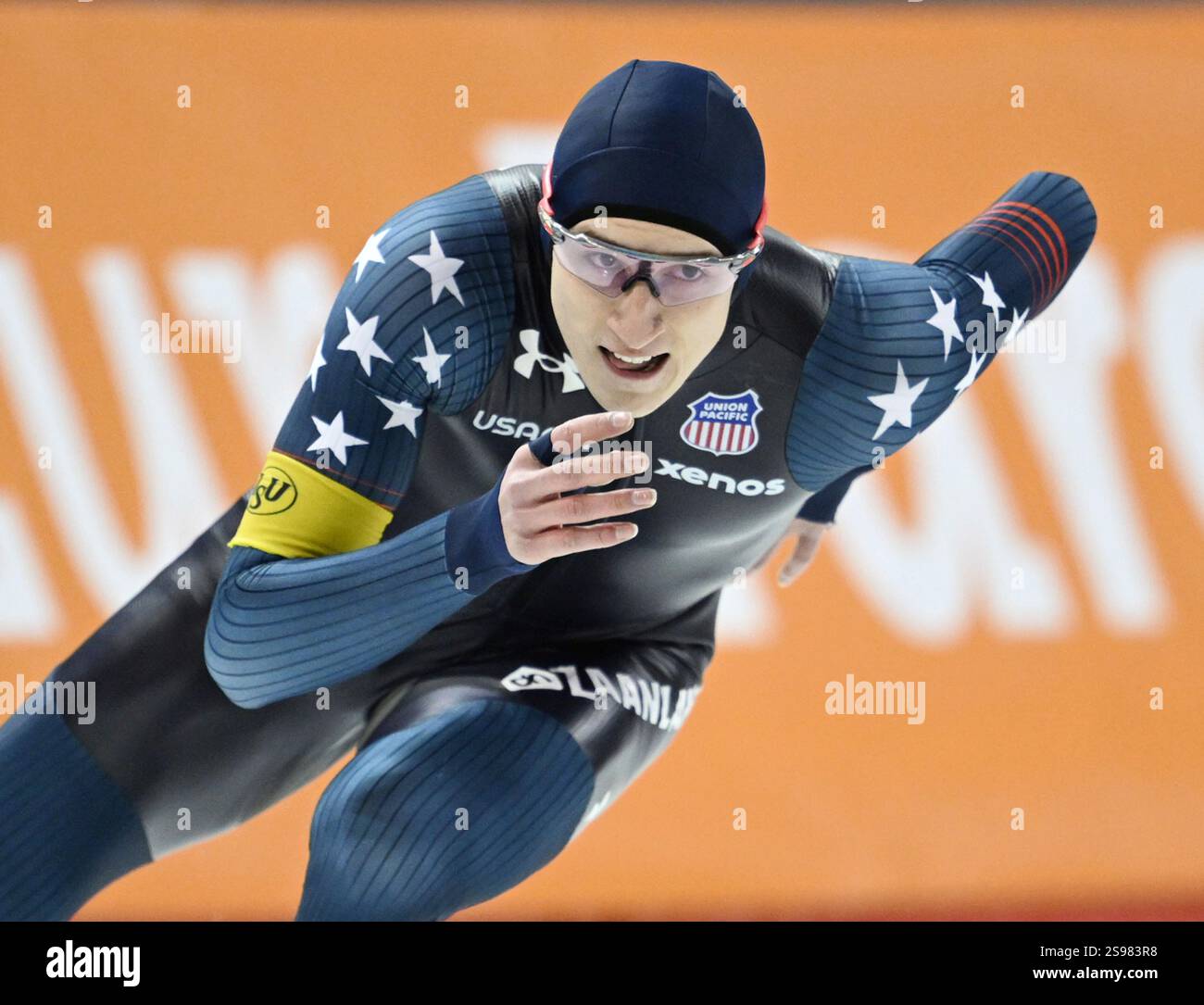 Jordan STOLZ of USA competes during men's 1500m of ISU World Cup Speed