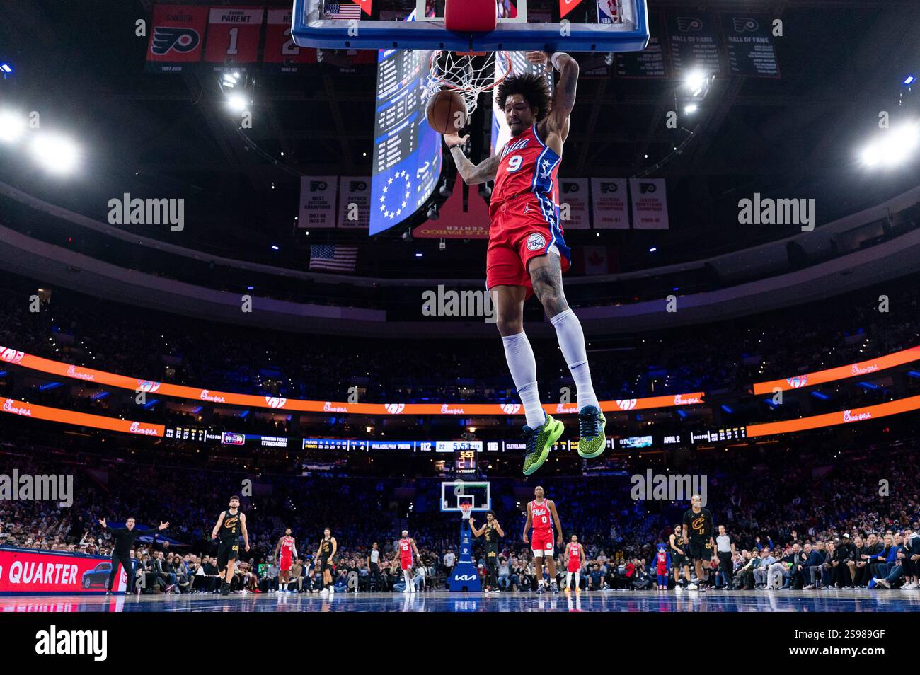 Philadelphia 76ers' Kelly Oubre Jr. dunks during the second half of an ...