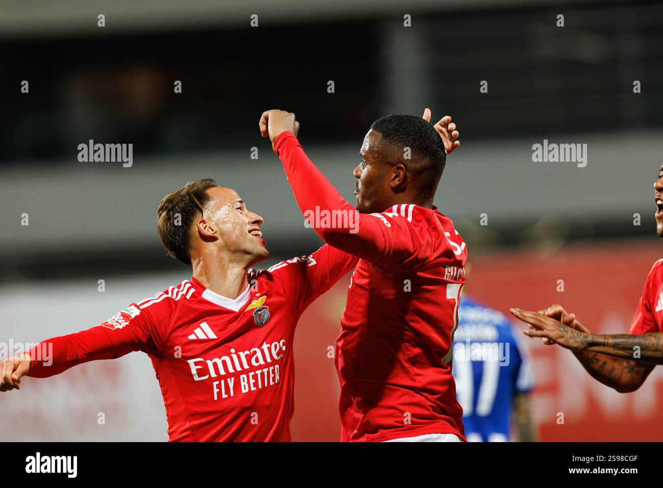 L-R) Hugo Felix and Gustavo Marques (SL Benfica B) celebrate after ...