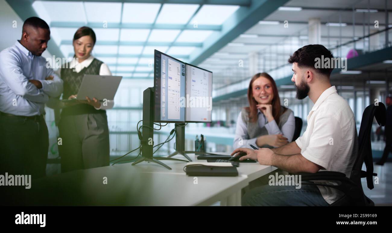 Online Digital E Invoice Statement On Computer Stock Photo
