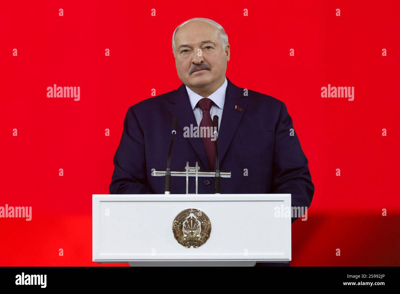 In this photo released by Belarus' Presidential Press Service