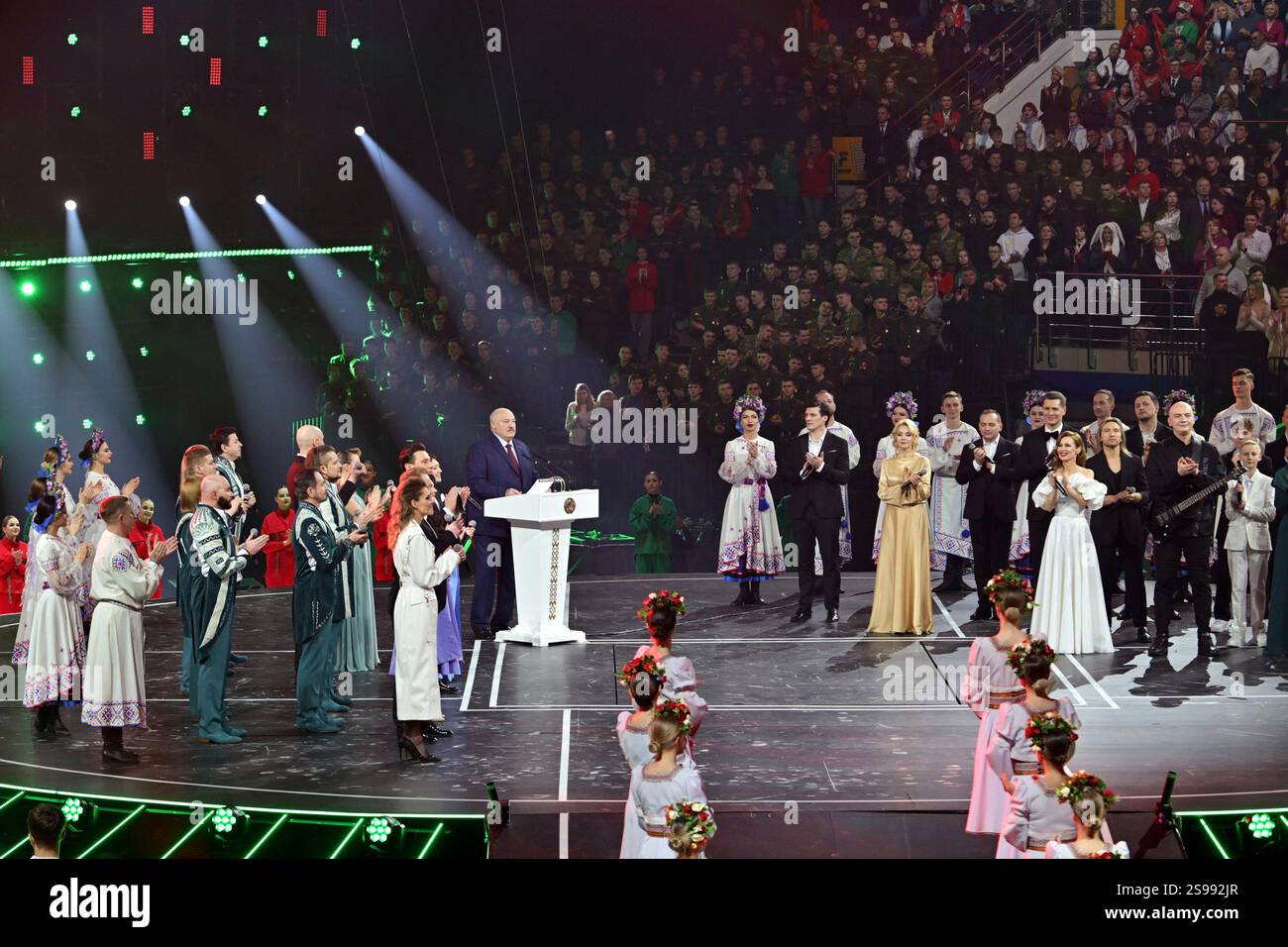 In this photo released by Belarus' Presidential Press Service