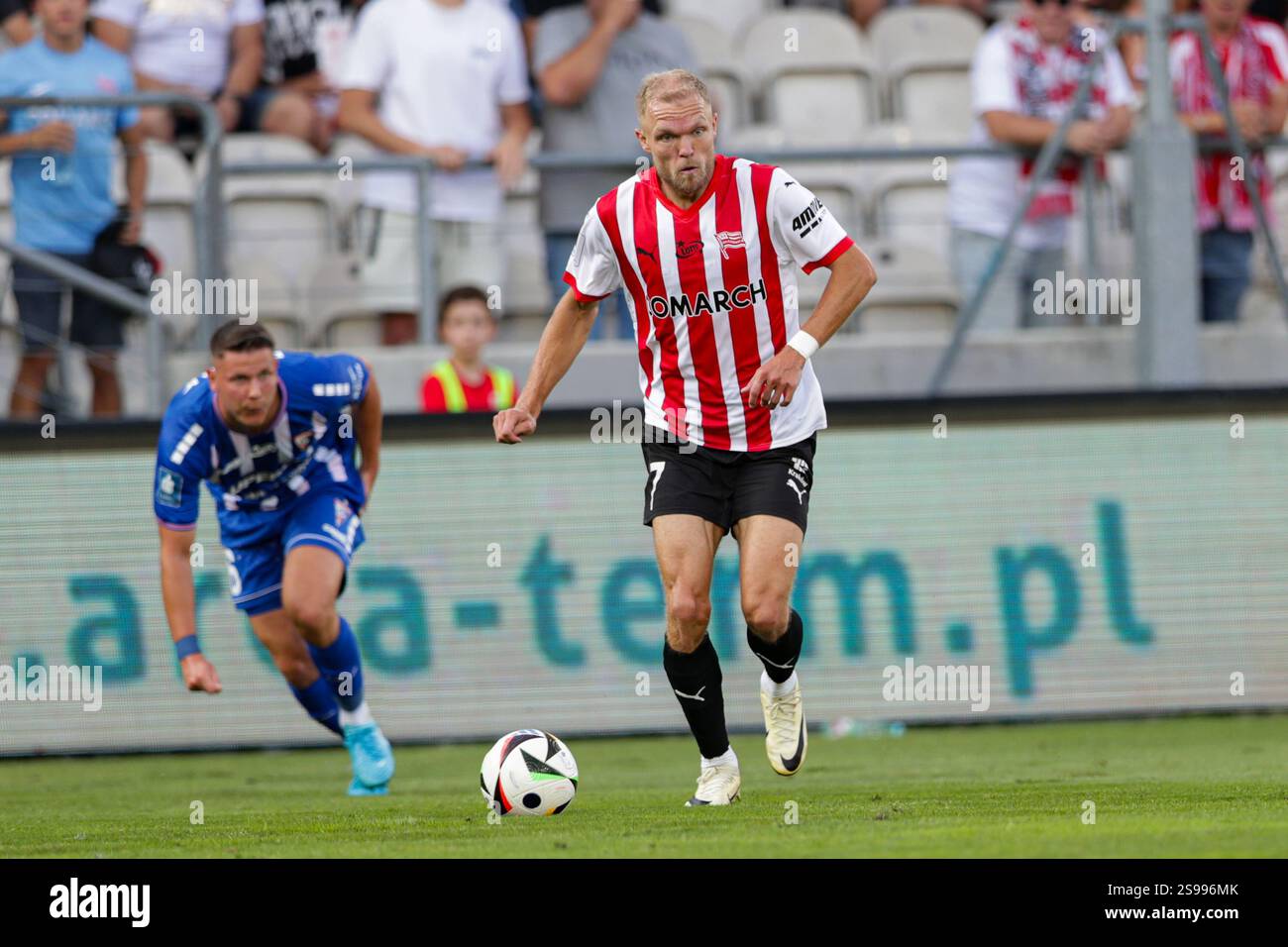 Mick van Buren of Cracovia Krakow (R) seen in action during Polish