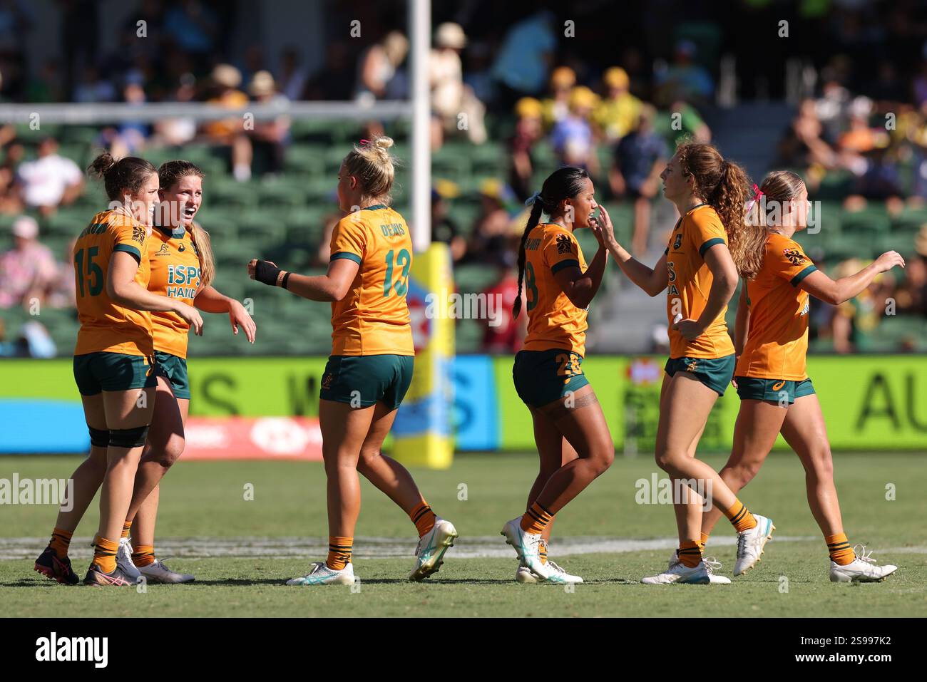 Australia celebrate after winning their match between Australia and