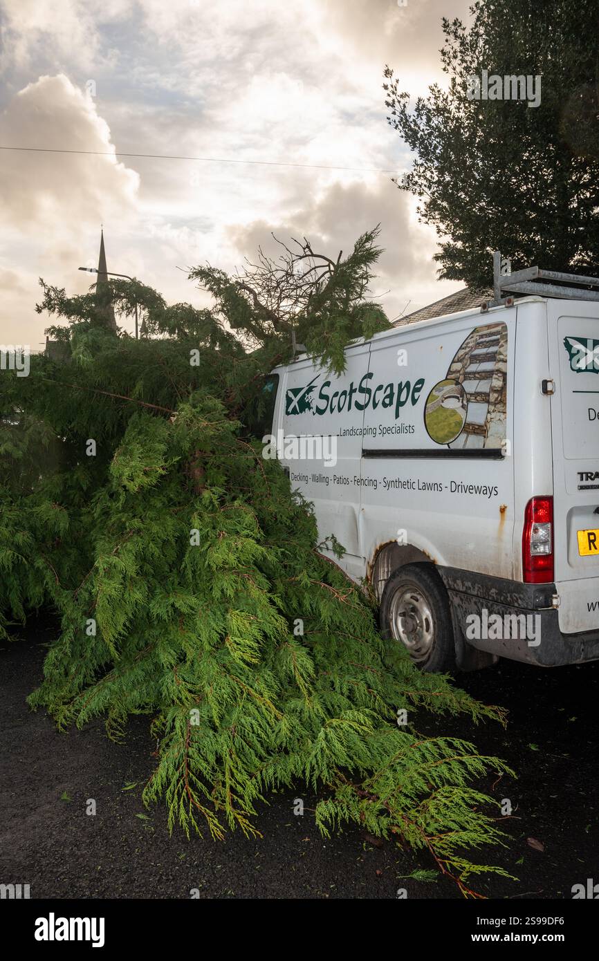 Helensburgh, Scotland, 24th Jan 2025. Storm Eowyn's winds causing