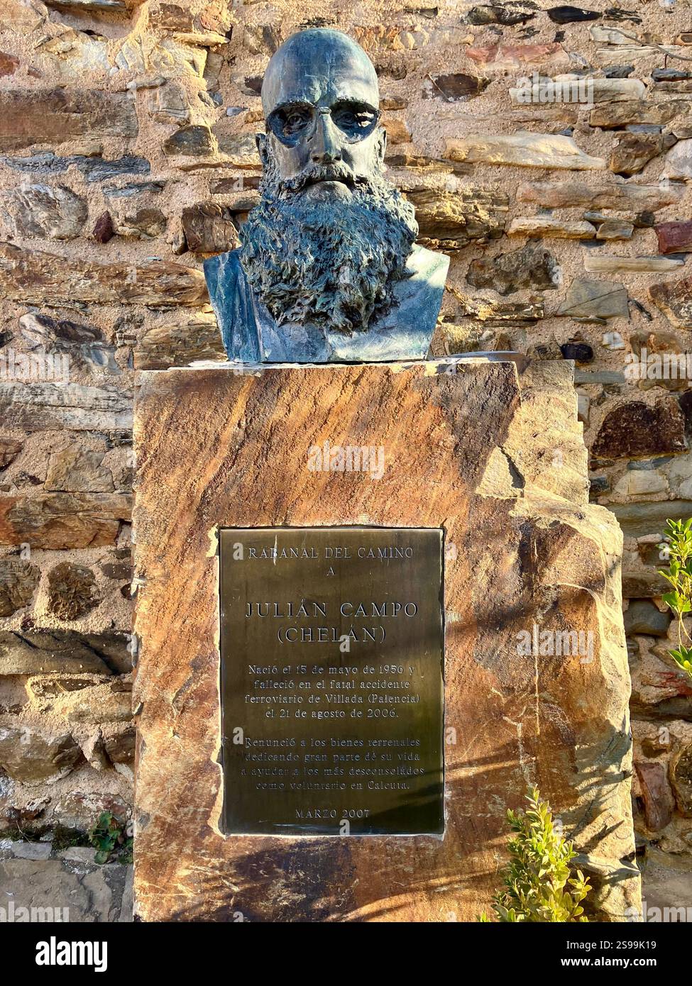 The Statue of Julián Campo, Rabanal del Camino, Spain - Smartphone Captured Stock Image