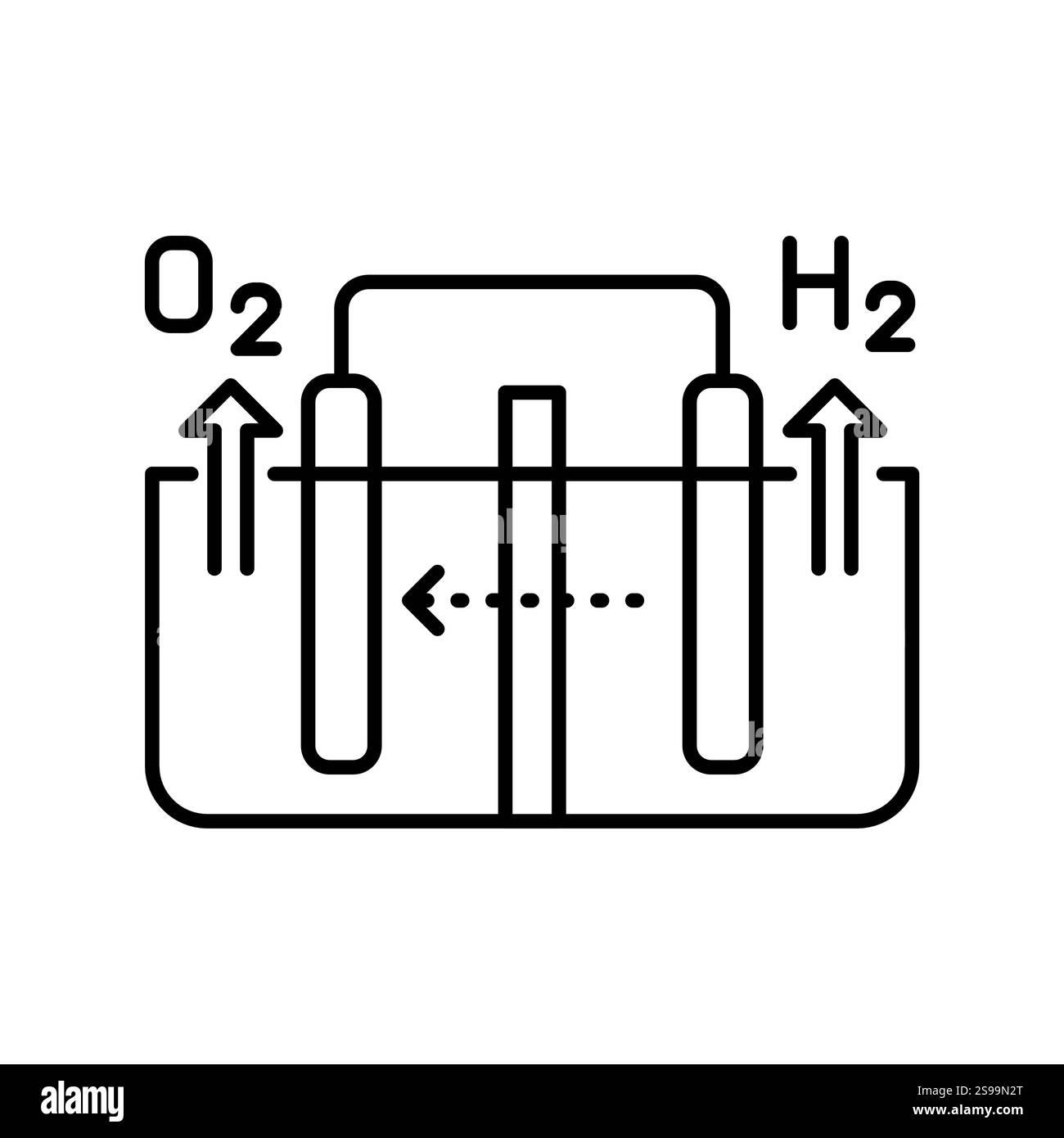 alkaline electrolysis line black icon.  Sign for web page, mobile app, button, logo. Vector isolated button. Editable stroke. Stock Vector