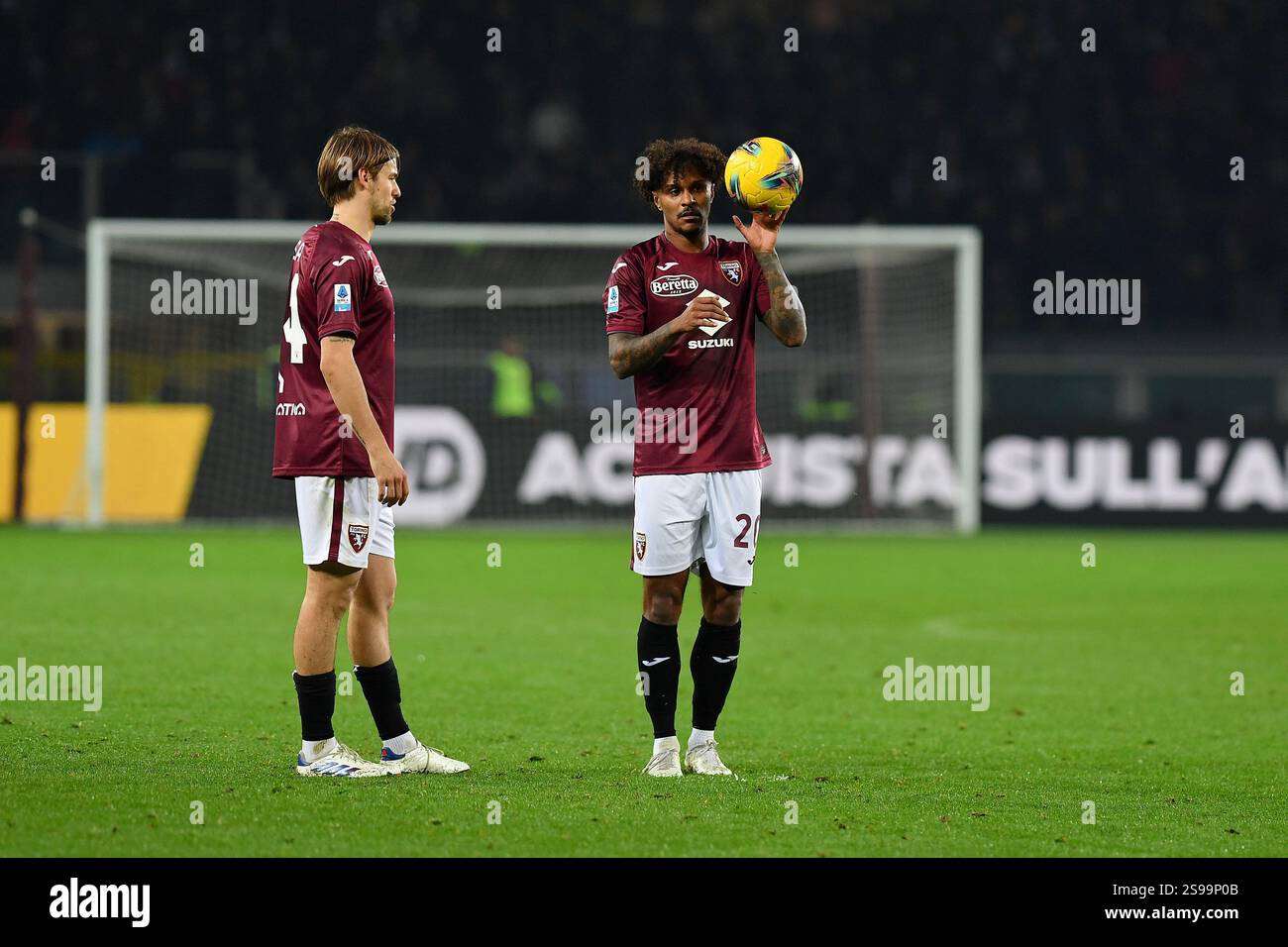 Maillot Lazaro Torino Match Porté Vs Empoli - Serie A 2024/25, Domicile Joma, Taille L