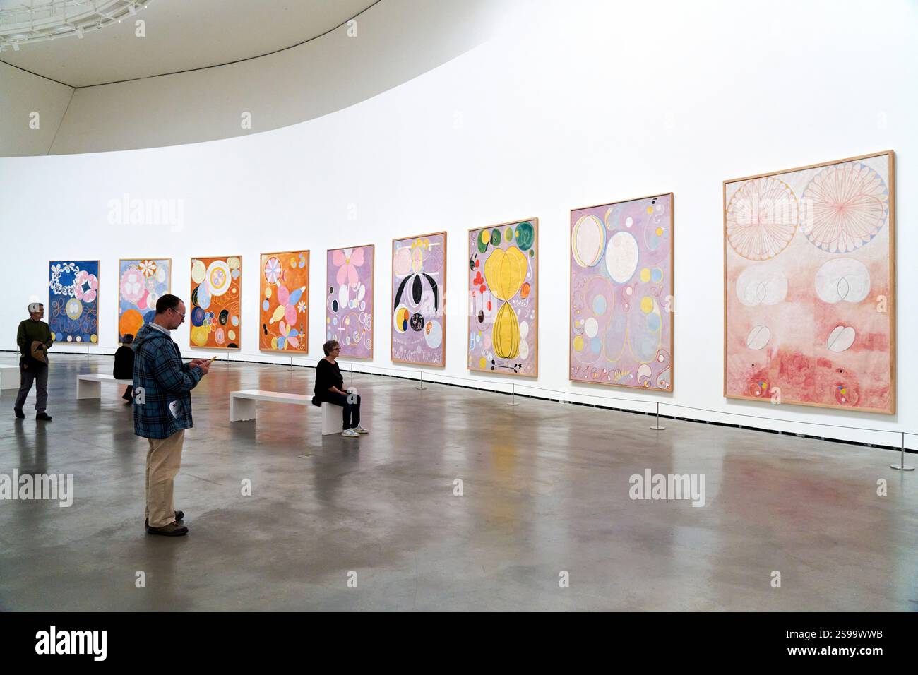 DE TIO STÖRSTA, THE TEN LARGEST, Tempera on paper, mounted on canvas, 1907, Hilma Af Klint (1862-1944) Stock Photo