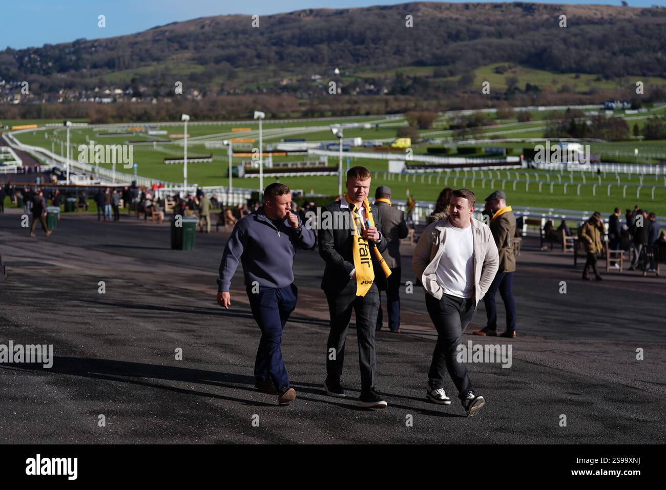 Racegoers during Festival Trials Day at Cheltenham Racecourse. Picture