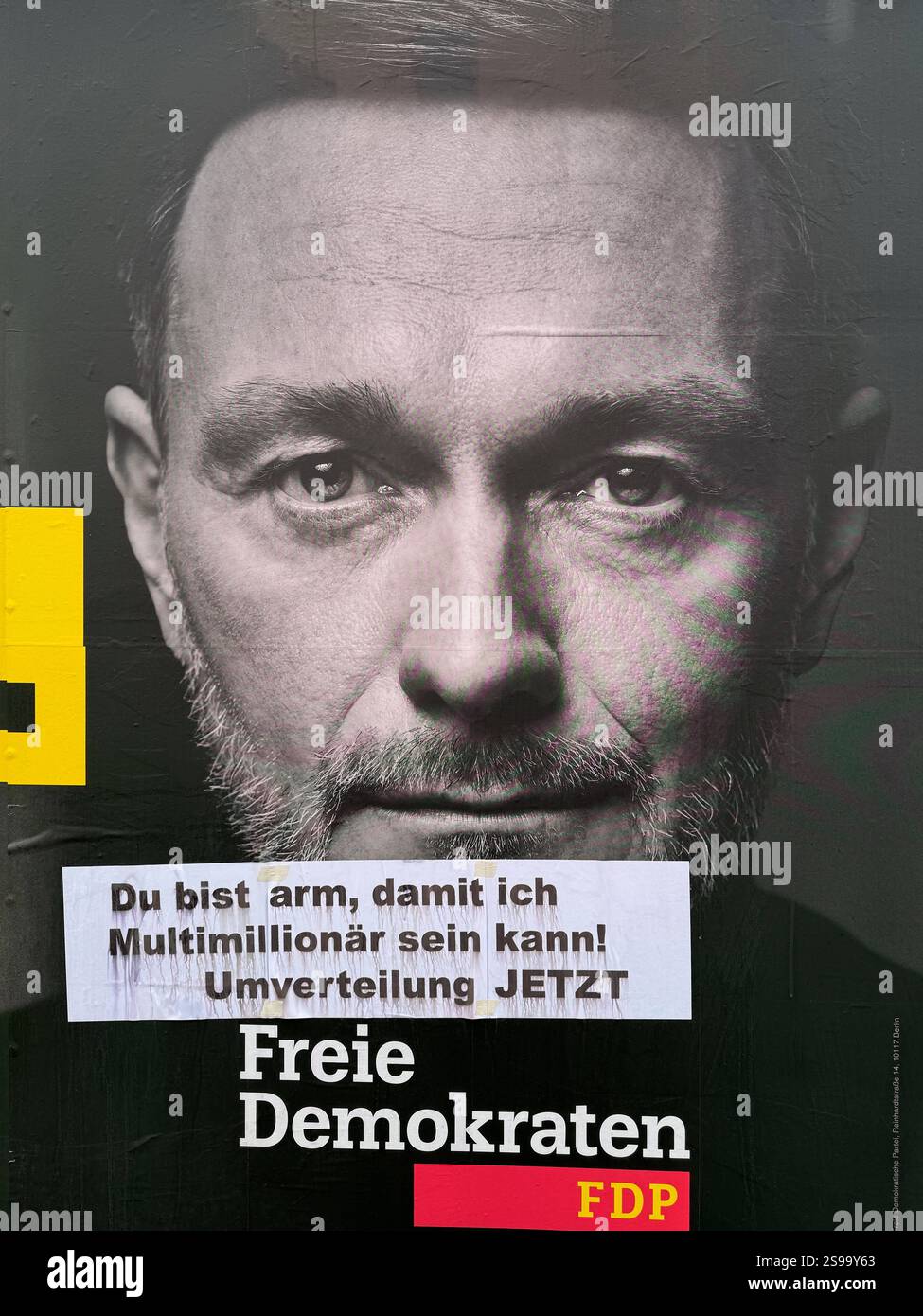 Wahlplakat GER, Berlin, 20250124,Wahlplakat, FDP, Chrisrian Lindner ...