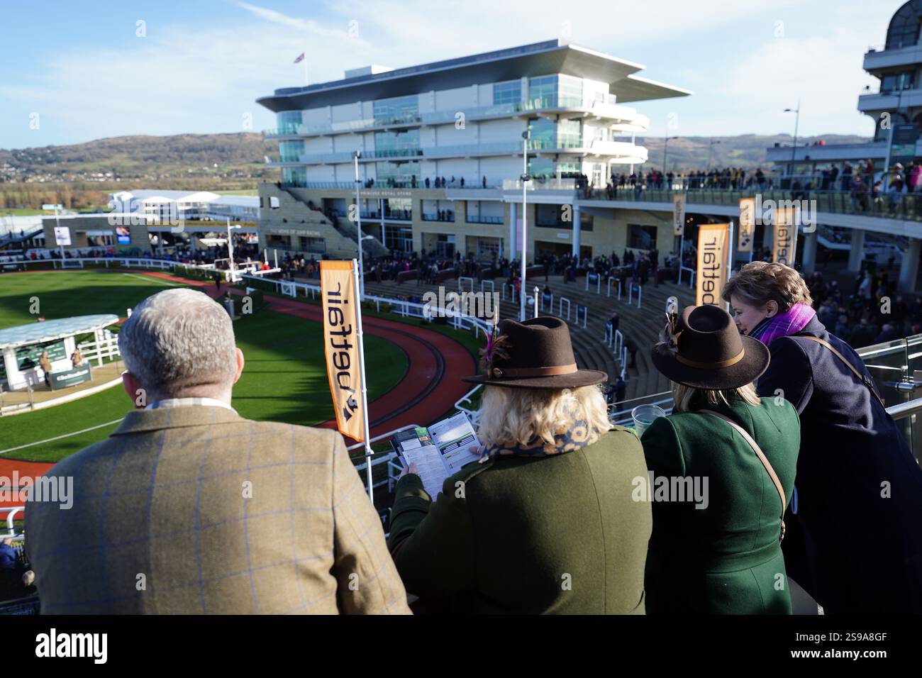 Racegoers during Festival Trials Day at Cheltenham Racecourse. Picture