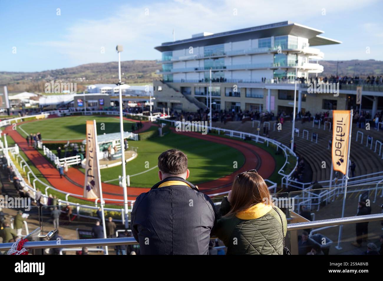 Racegoers during Festival Trials Day at Cheltenham Racecourse. Picture