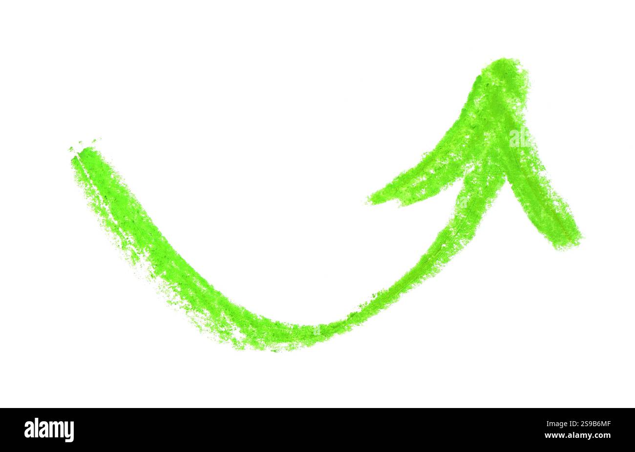 One green drawn arrow isolated on white Stock Photo - Alamy