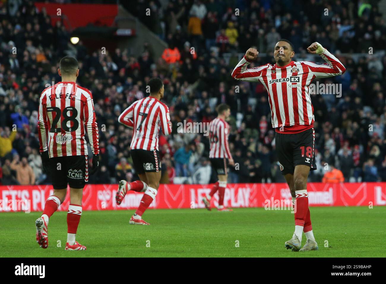 Sunderland's Wilson Isidor celebrates Sunderland's equaliser during the