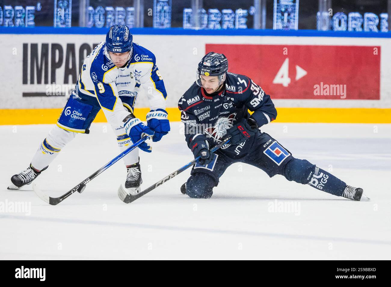 Axel Rindell 250125 Leksands Axel Rindell och Linköpings Ty Rattie under ...