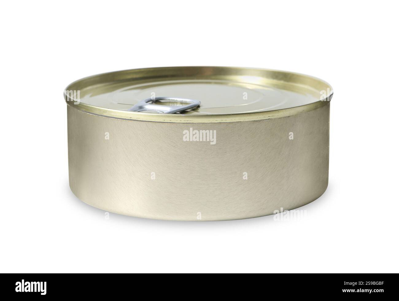 One closed tin can isolated on white Stock Photo - Alamy