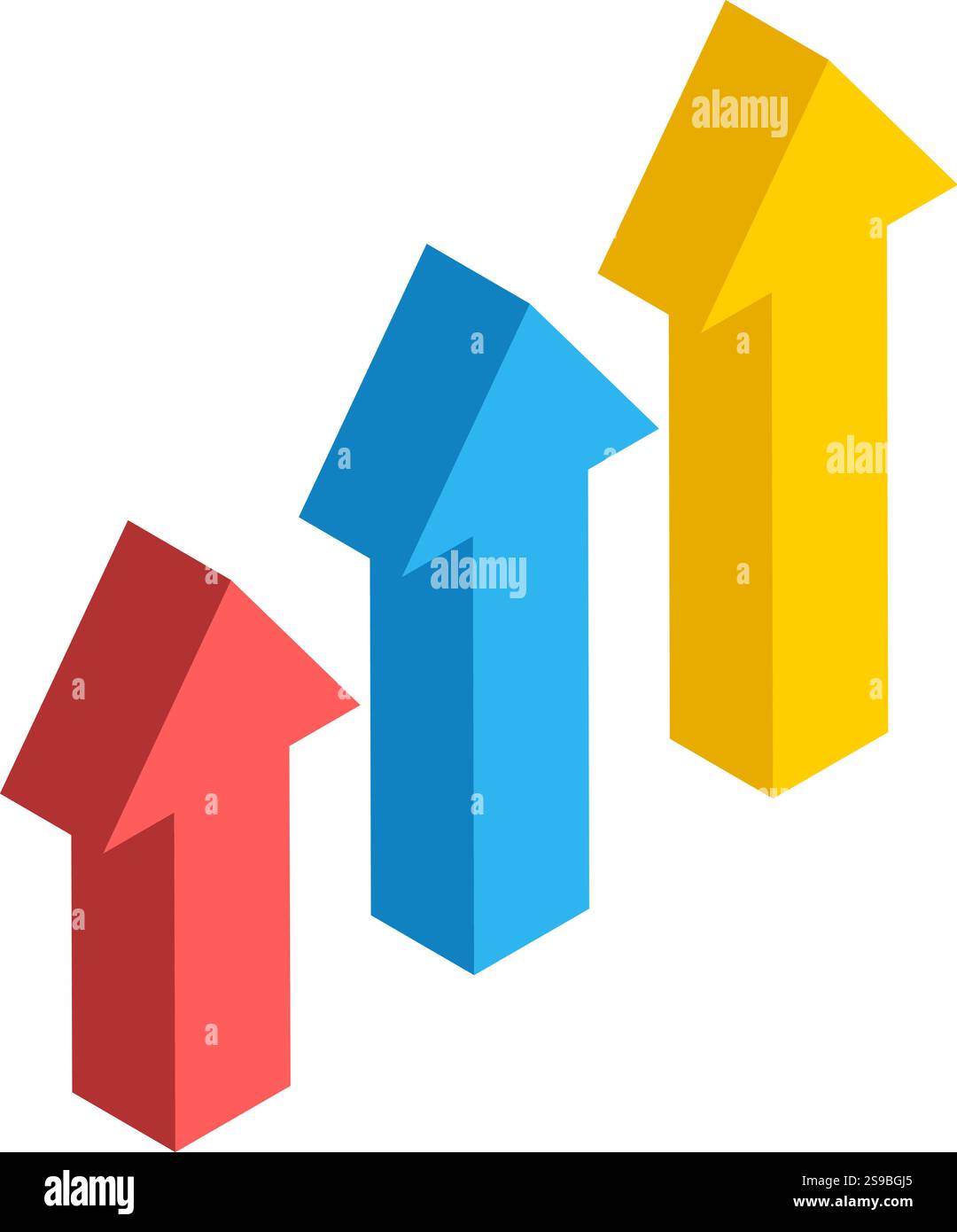 Three vibrant arrows pointing upward symbolize growth and success in ...