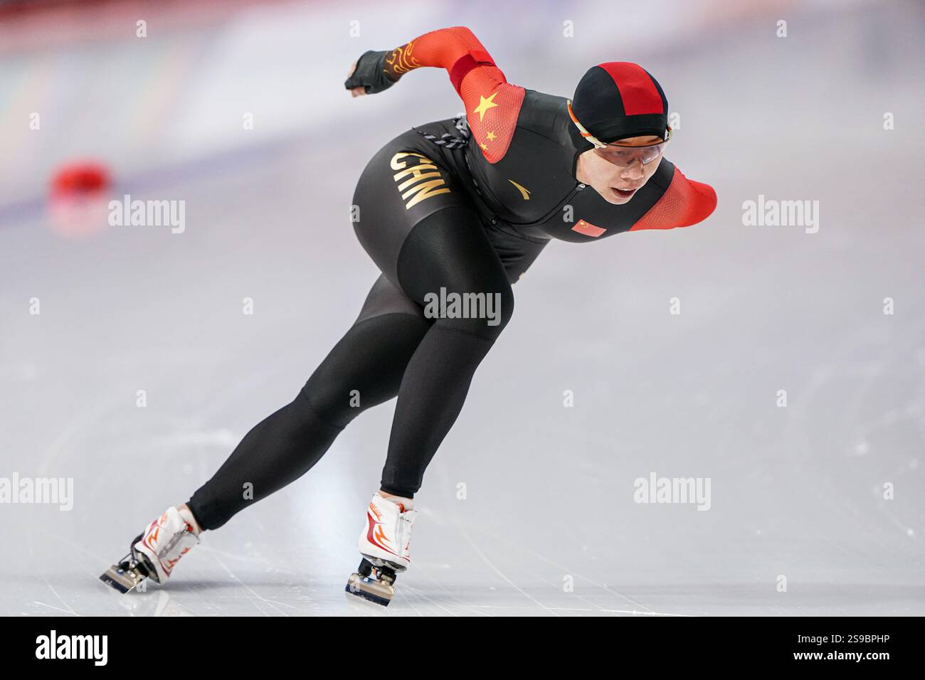 CALGARY, CANADA - JANUARY 25: Qi Yin of China competing during the ISU ...