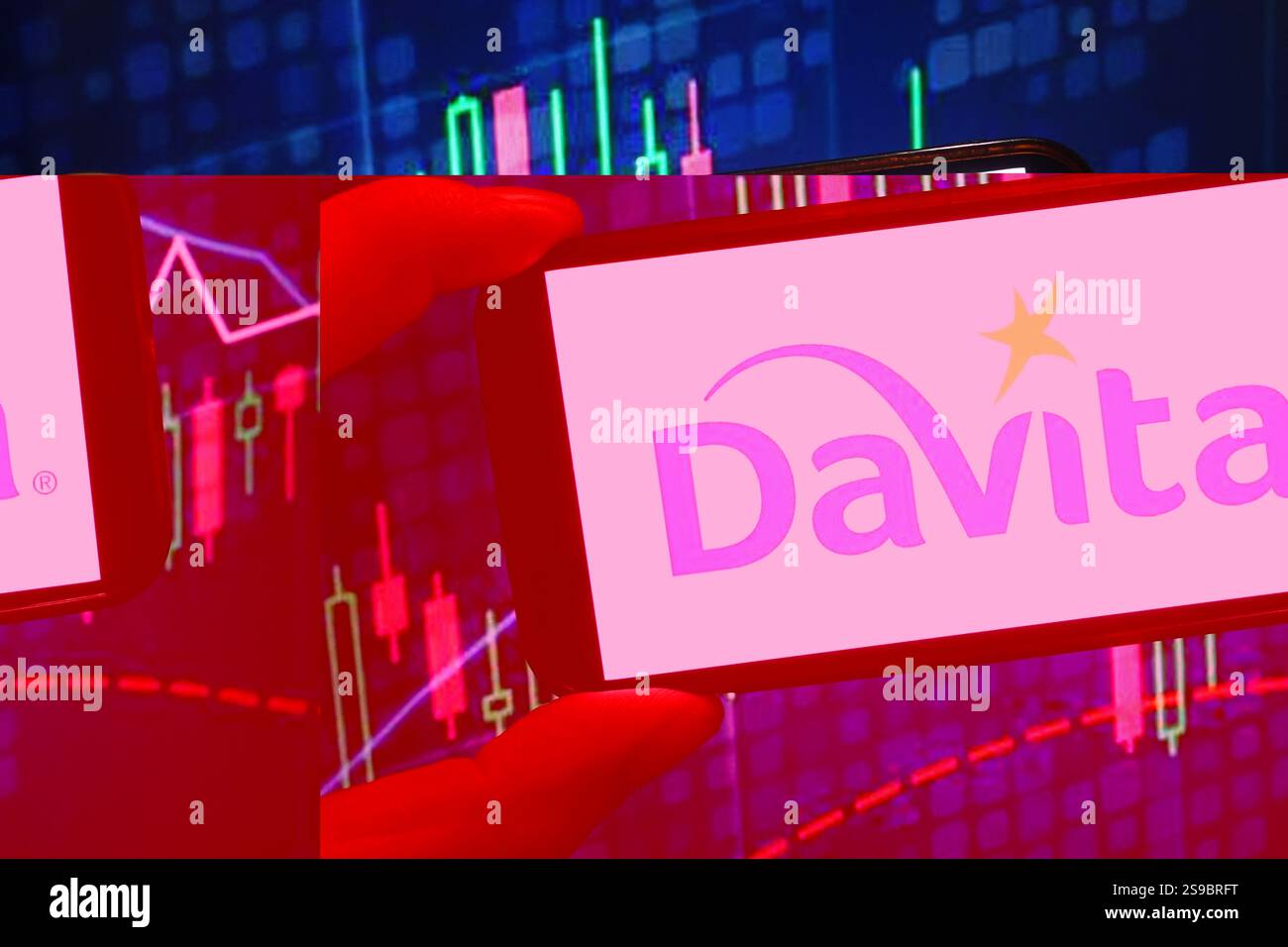 January 23, 2025, Poland: In this photo illustration, the DaVita Inc ...