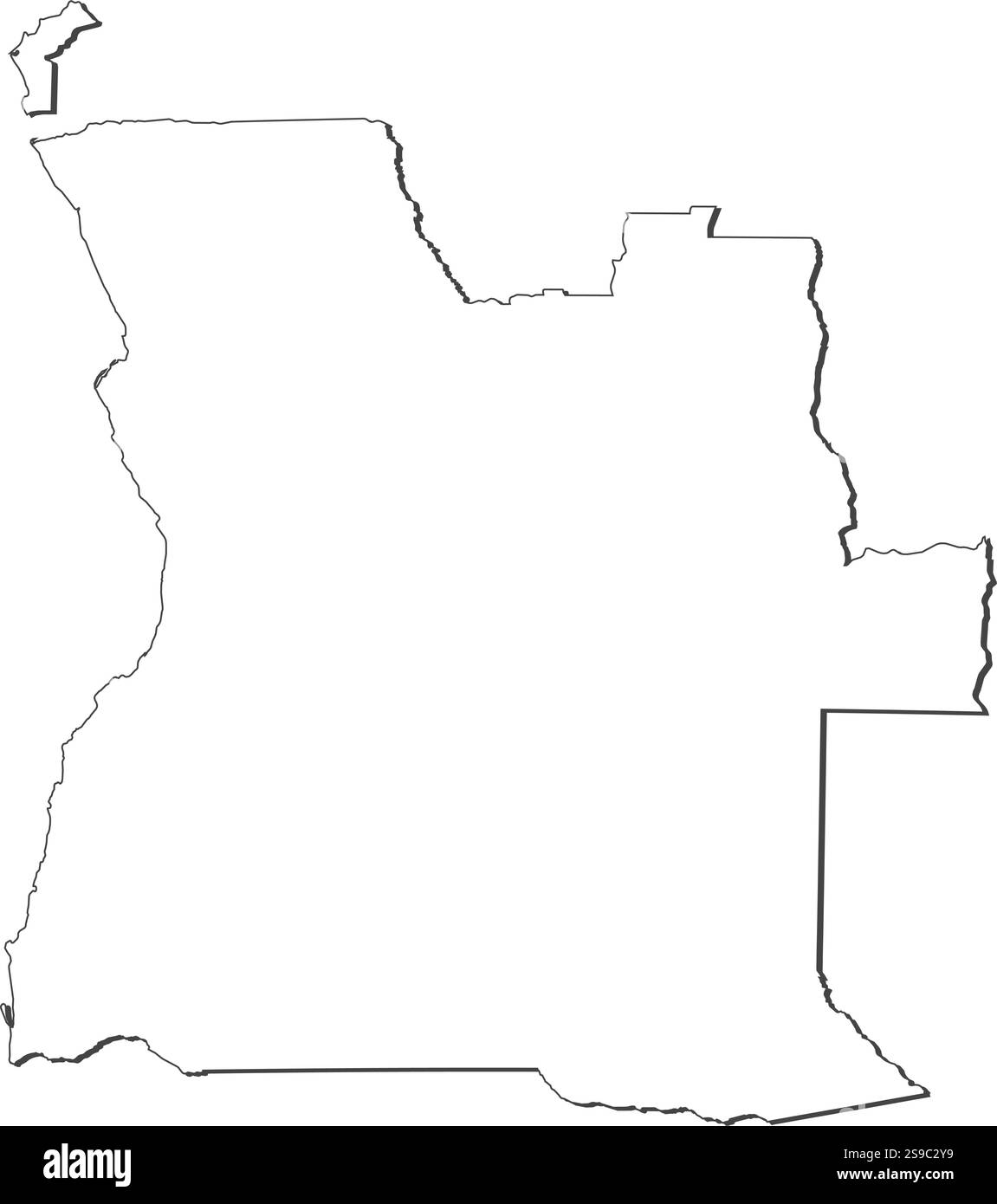 Map of Angola, contous as a black line Stock Vector Image & Art - Alamy