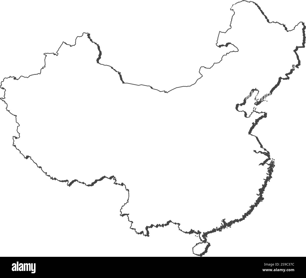Map of china red Black and White Stock Photos & Images - Alamy