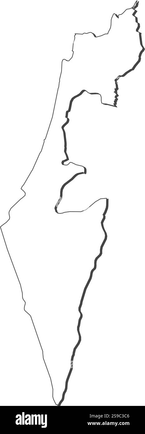Map of Israel, contous as a black line Stock Vector Image & Art - Alamy