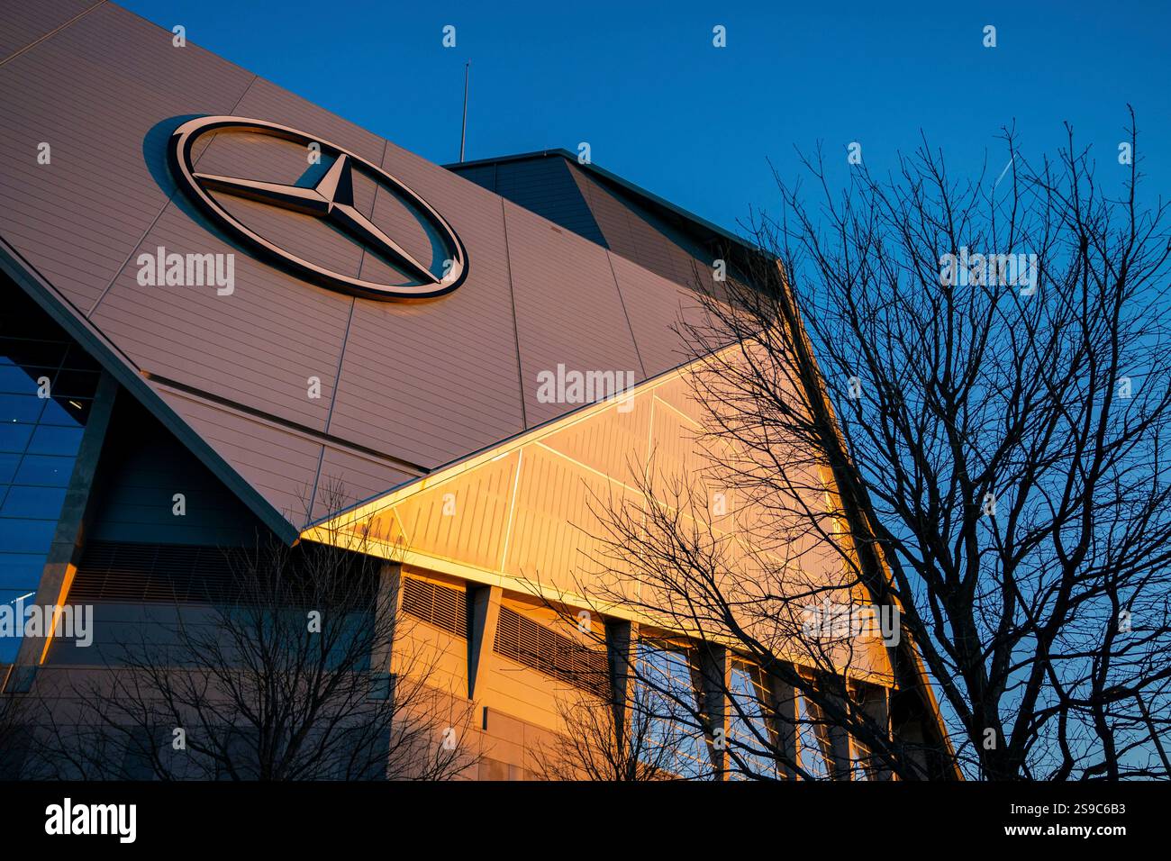 A general view outside the stadium before the College Football Playoff