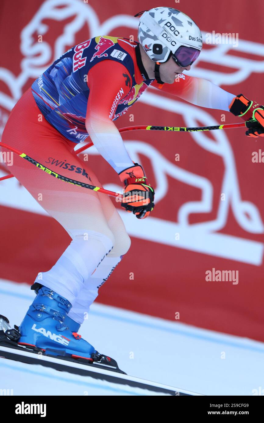 Lars Ruchti KITZBUEHEL, AUSTRIA - JANUARY 25: Lars Roesti of Switzerland during the ...