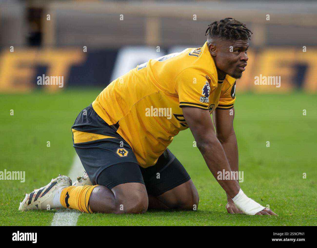 Wolverhampton, England, 25th January 2025. Emmanuel Agbadou of ...