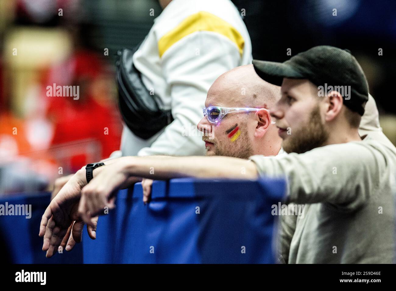 Herning, Denmark. 25th, January 2025. German handball fans seen on the